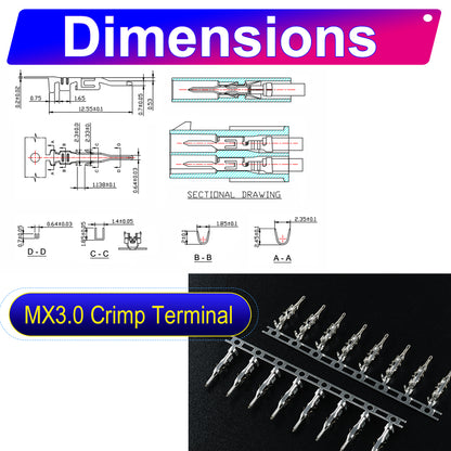 Molex Micro-Fit 3.0mm pre-crimped terminal cable