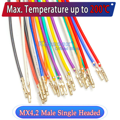 Molex Mini-Fit Jr 4.2mm pre-crimped terminal silicone cable, 20AWG UL3239 soft wire, heat-resistant up to 200¡æ, 3KV, 5A, ideal for high-temperature and flexible electrical connections.