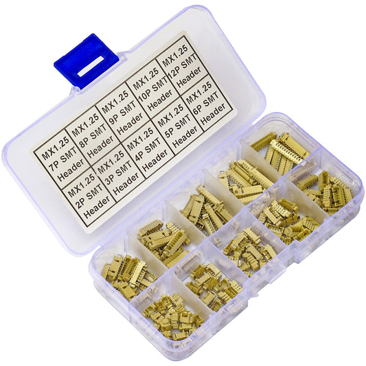 Complete kit of Molex PicoBlade 1.25mm pitch SMT right angle header connectors for PCB applications