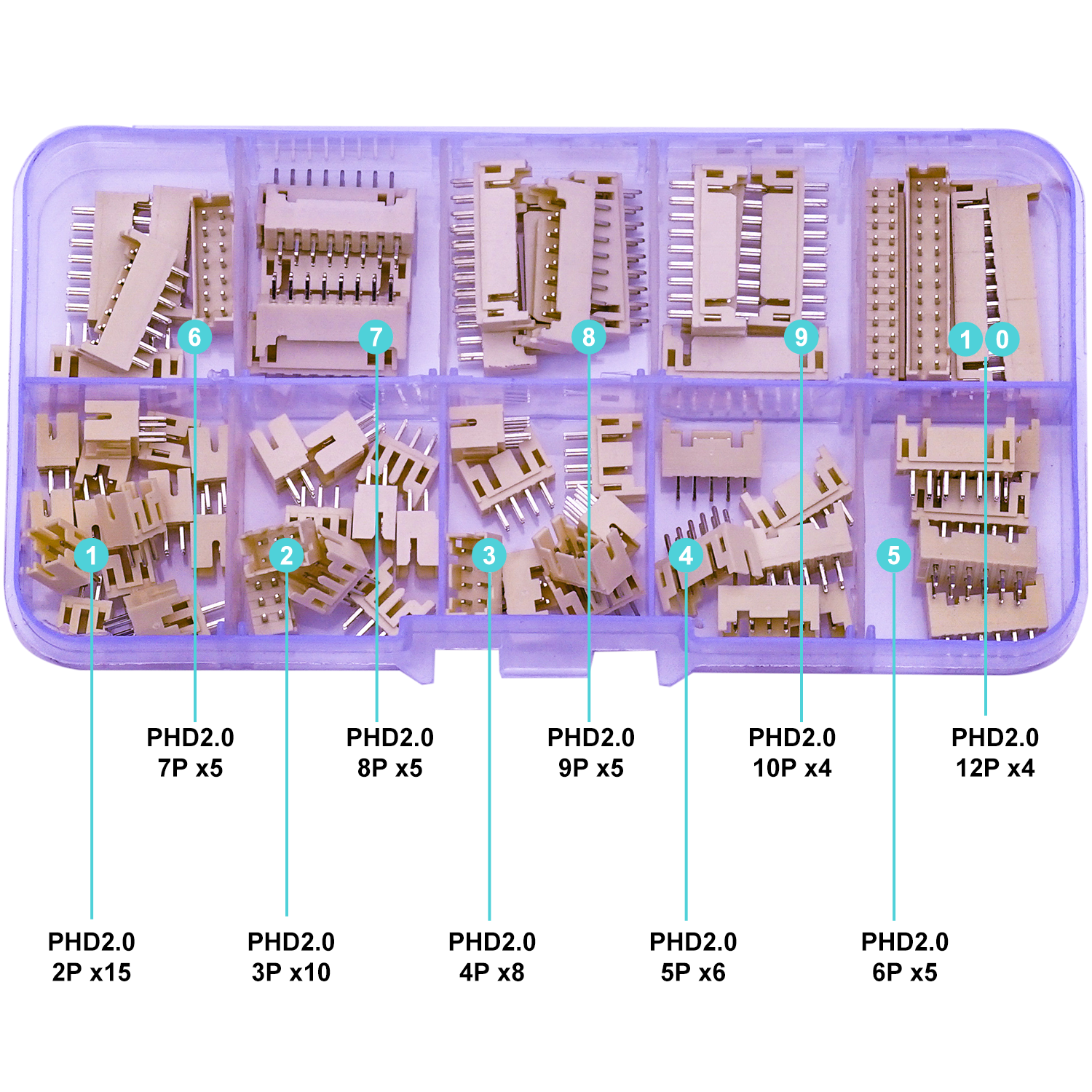 Multi-size_JST_PHD2.0_DIP_Vertical_Male_Header_Pack