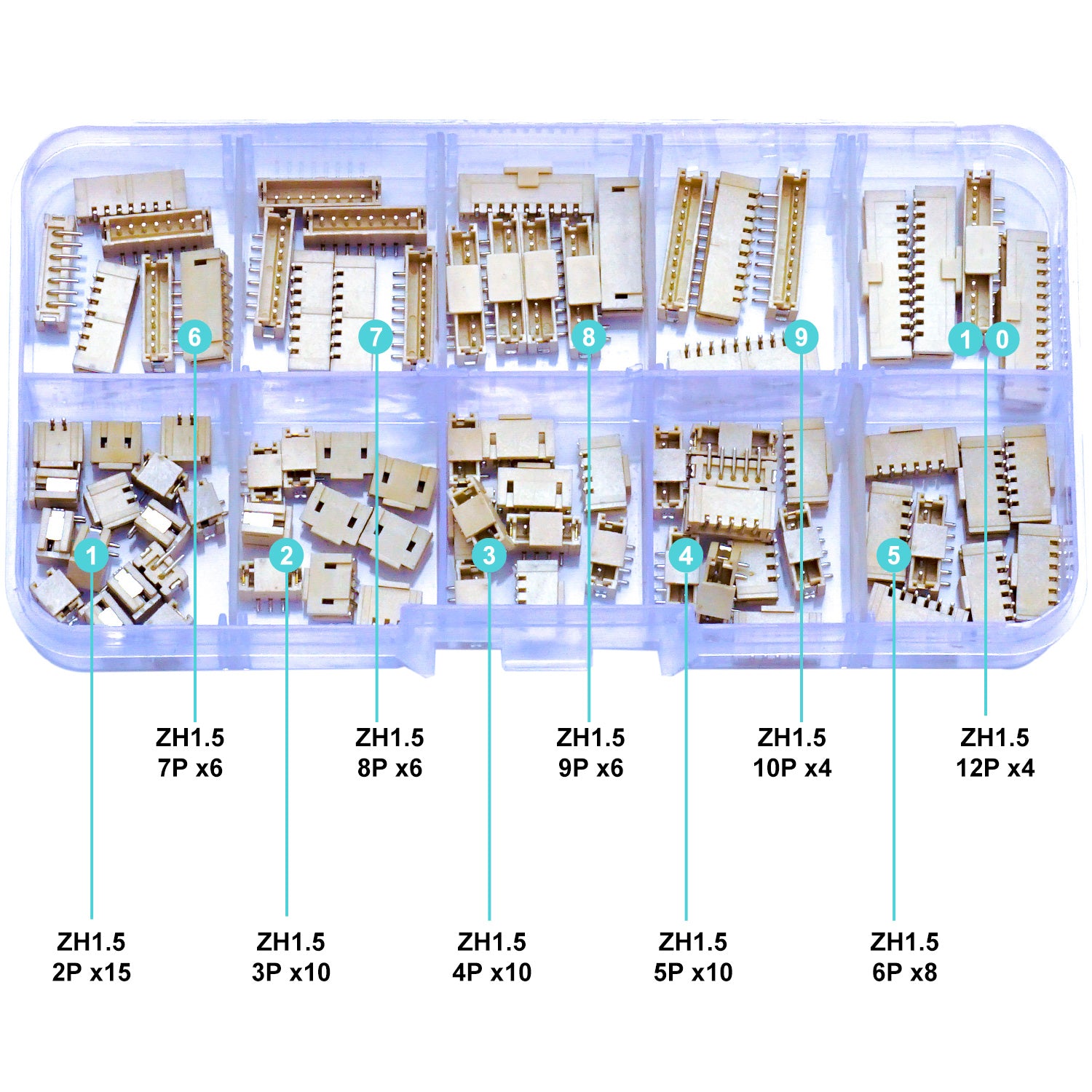 Multi-size_JST_ZH_SMT_Vertical_Male_Header_Connector_Pack