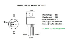 Power MOSFET P-Ch 20V/24A NDP6020P