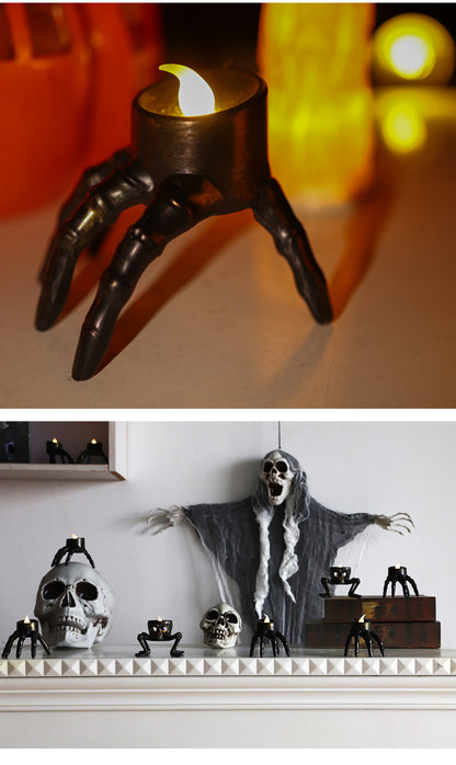 Halloween LED Skull Hand Lantern Light Ghost Lamp Candle Flameless Tea Lights Candle Halloween Party Home Decoration