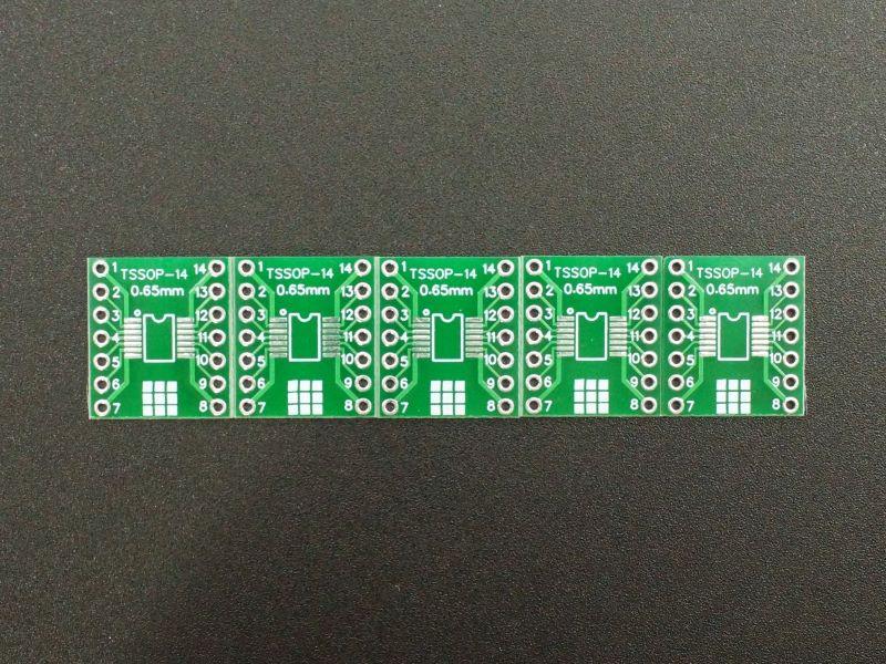 PCB, SOIC/TSSOP-14 to DIP Adapter HASL (5-Pack)