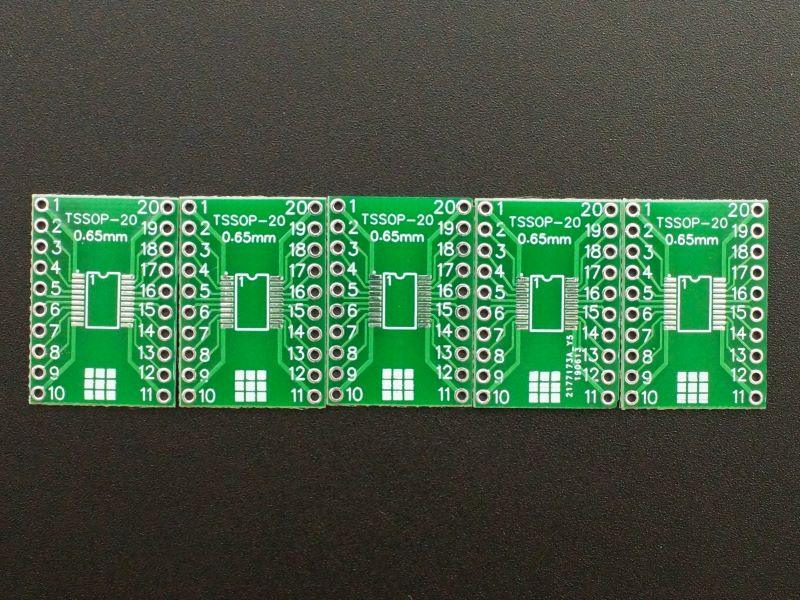 PCB, SOIC/TSSOP-20 to DIP Adapter HASL (5-Pack)