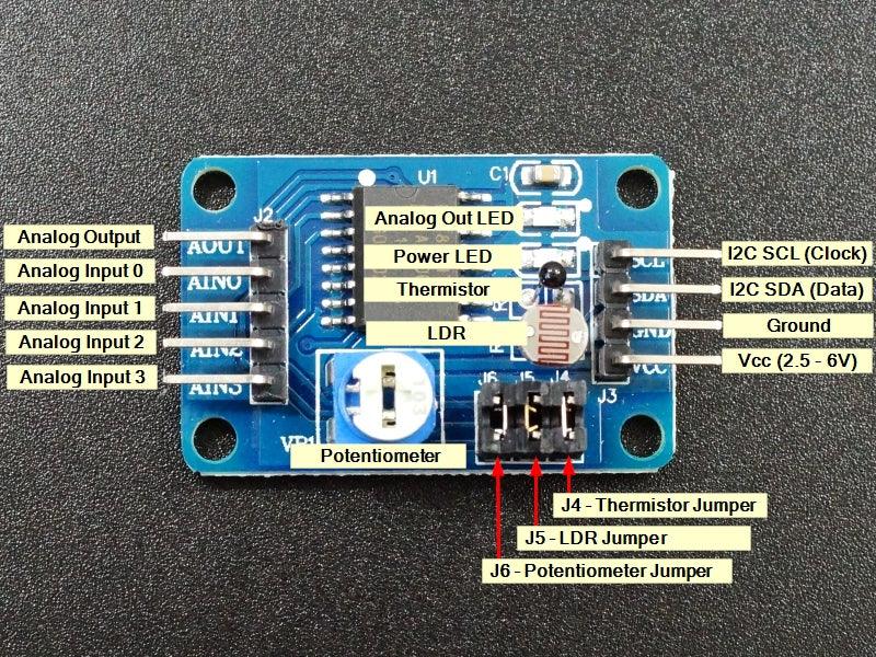 PCF8591 A/D and D/A Converter Module