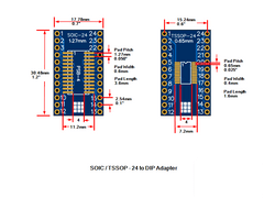 PCB, SOIC/TSSOP-24 to DIP Adapter HASL (5-Pack)