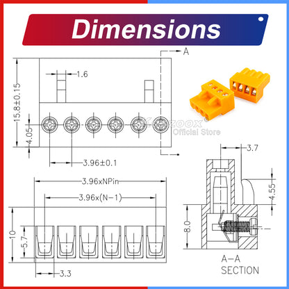 Dimensional drawing of plug connector