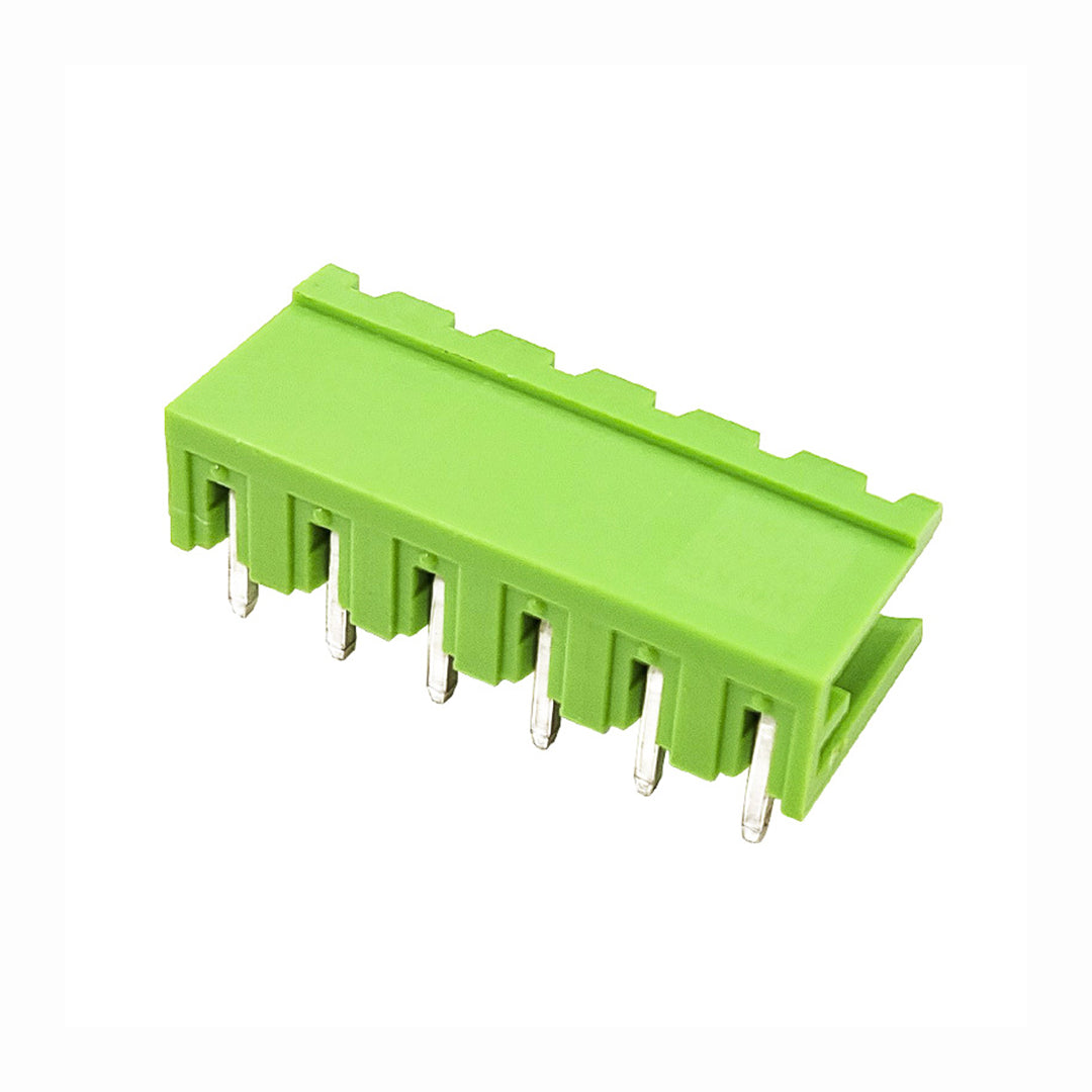 Close-up of Phoenix right-angle header contact pins