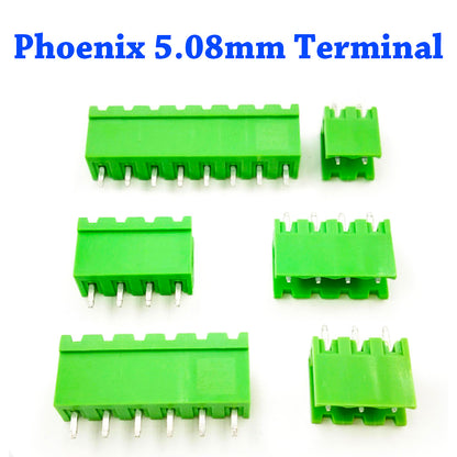 Top view of 5.08mm Phoenix Contact straight pin header