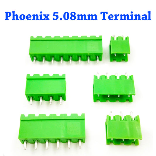 Top view of 5.08mm Phoenix Contact straight pin header