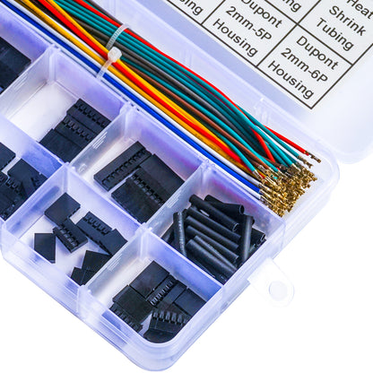 Premium 24AWG pre-crimped wires designed for Dupont 2.0mm single row connector kit