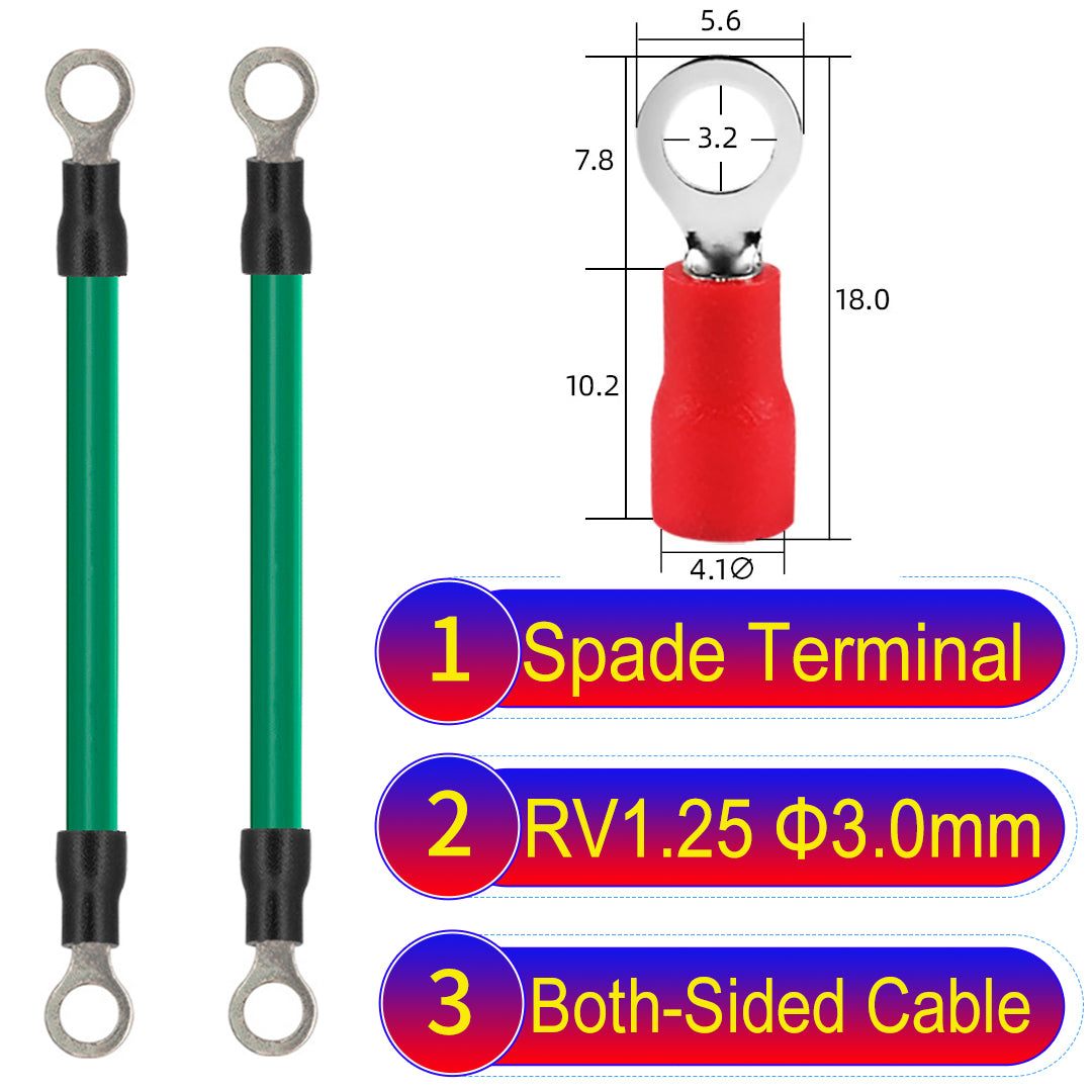 RV1.25_3mm_both_sided_ring_terminal_18AWG_insulated_cable_Green_connector