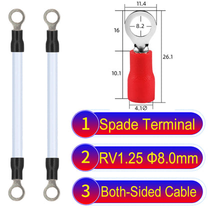 RV1.25_8mm_both_sided_ring_terminal_18AWG_insulated_cable_White_connector