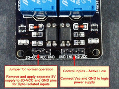 Relay Module 5V x 2 Relay w/ Opto-isolation