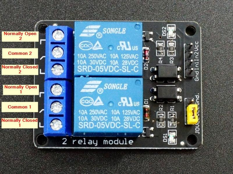 Relay Module 5V x 2 Relay w/ Opto-isolation – Keszoox