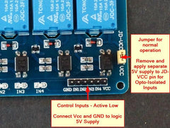 Relay Module 5V x 4 Relay w/ Opto-isolation