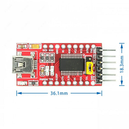 FT232RL USB to TTL Serial Adapter Module 5V 3.3V FT232 USB to 232 Converter for Arduino and MCU