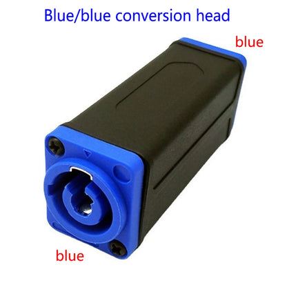 New 1Pc LED PowerCon AC Coupler Adapter Extender Connector Speakon Panel Mount Straight Adapter Blue White
