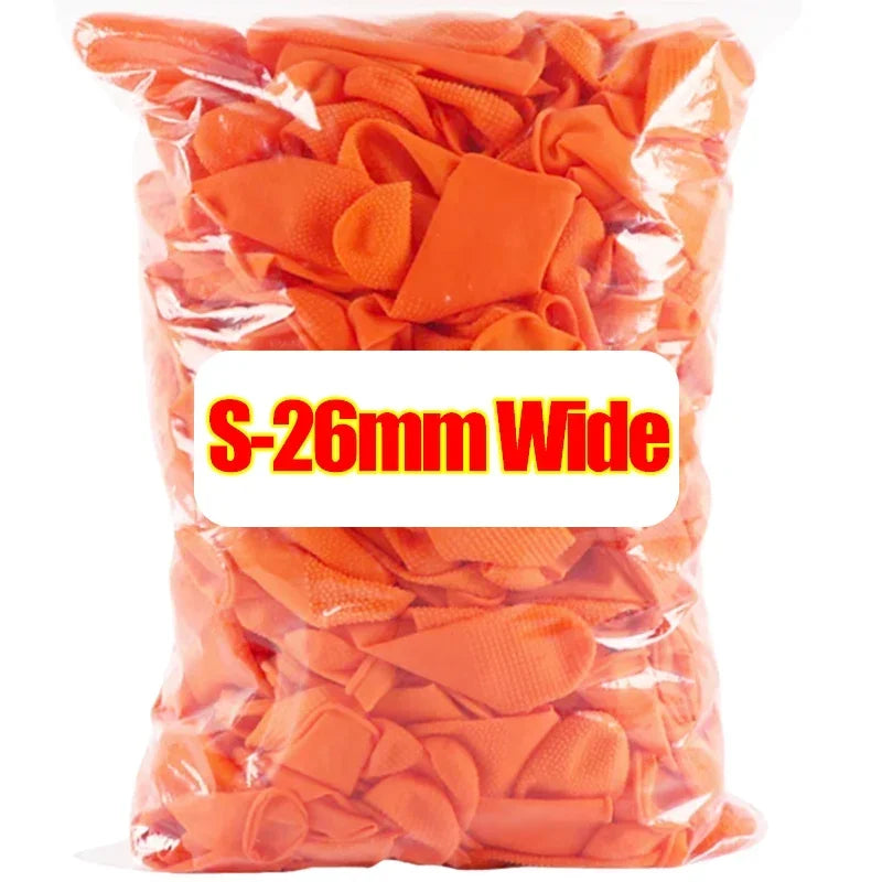 200/10PCS Latex Finger Cots Orange Thumb Caps Anti-static Industry Rubber Fingertips Protector Gloves Non-slip Finger Gloves