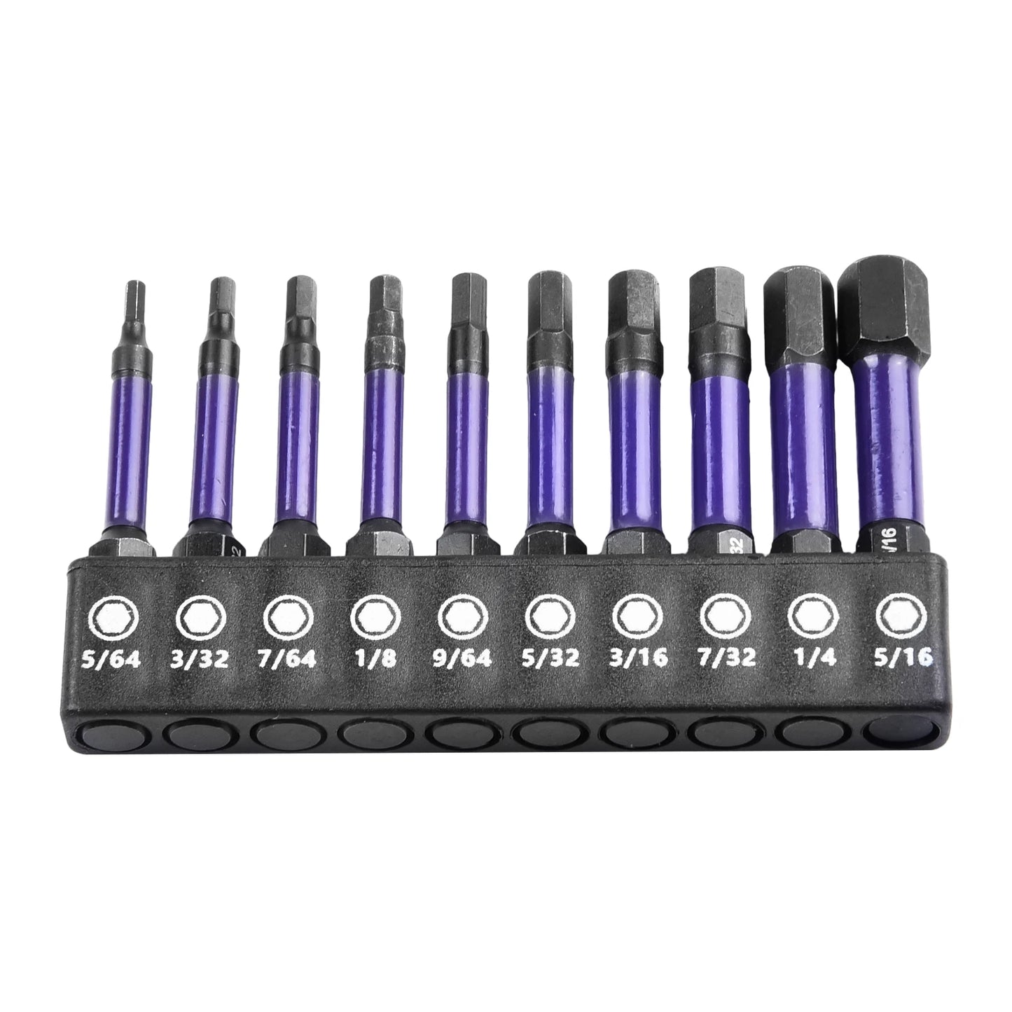 10Pcs Magnetic Hex Head Screwdriver Bit Set 1/4 Shank Screwdriver Bit Imperial 5/64 3/32 7/64  1/8 9/64 5/32 3/16 7/32 1/4 Power