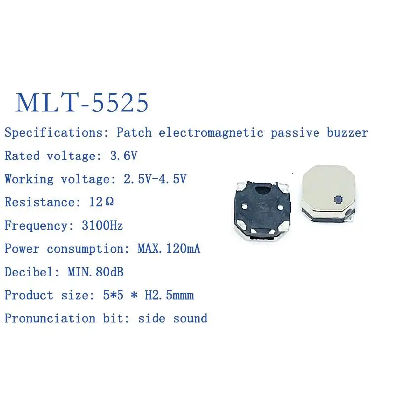 Active and Passive Electromagnetic Patch Buzzers MLT-4020 MLT-5018 MLT-5020 MLT-5030 5525 7525 8530 8540 9025 9032 9045 MLT9650