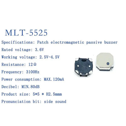 Active and Passive Electromagnetic Patch Buzzers MLT-4020 MLT-5018 MLT-5020 MLT-5030 5525 7525 8530 8540 9025 9032 9045 MLT9650