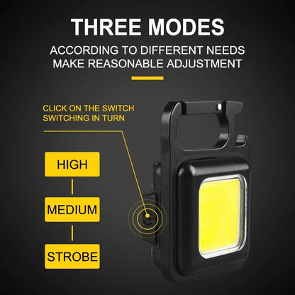 Mini Portable Led Flashlight USB Rechargeable Keychain Light Pocket Torch COB Work Lights Outdoor Camping Emergency Lamp Lantern