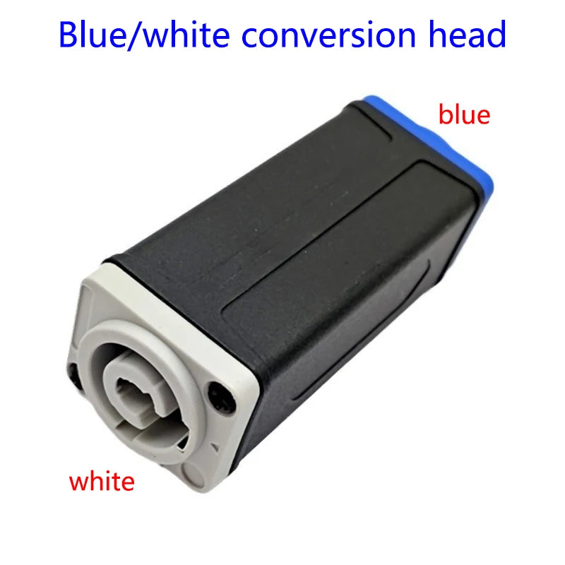 New 1Pc LED PowerCon AC Coupler Adapter Extender Connector Speakon Panel Mount Straight Adapter Blue White