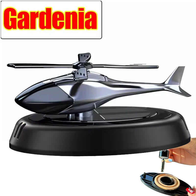 Solar Powered Rotating Helicopter Air Freshener Aromatherapy Decor