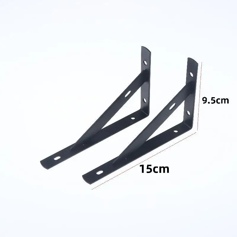 2Pcs Wall Mount Joint Angle Without Screws Tripod Brack Shelf Floating Shelf Heavy Duty Black/White Steel For Decorative