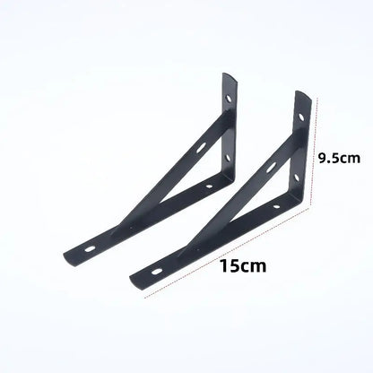 2Pcs Wall Mount Joint Angle Without Screws Tripod Brack Shelf Floating Shelf Heavy Duty Black/White Steel For Decorative