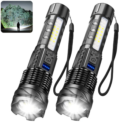 High Power LED Flashlight 18650 Built-in Battery Type-c Rechargeable Strong Light Tactical Torch Outdoor Camping Hiking Lamp