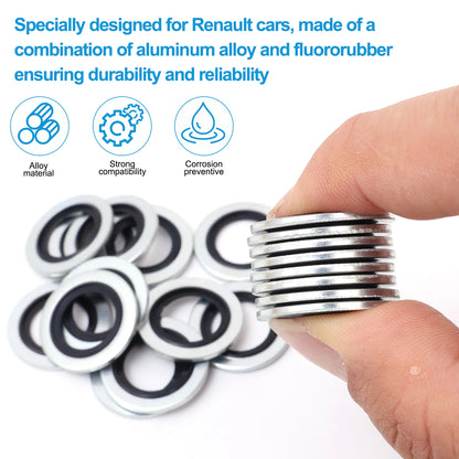 M16 Oil Drain Plug Gasket Kit — Car Oil Pan Washer Seal Set for Engine Oil Change