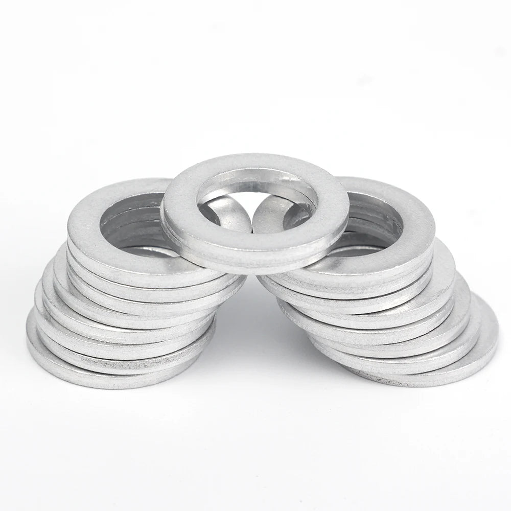 14mm Aluminum Oil Drain Plug Crush Washer Set — Universal Oil Change Gasket Kit