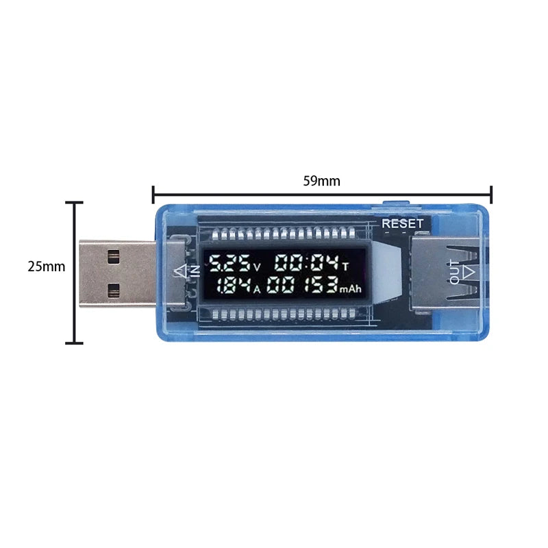 USB Voltage & Current Meter — Battery Capacity Tester for Power Banks & Chargers
