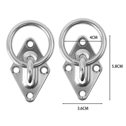 Heavy Duty Stainless Steel Pad Eye Plate – Rhombic Boat Wall & Ceiling Mount Hook Ring for Sun Shade Sail & Hammock