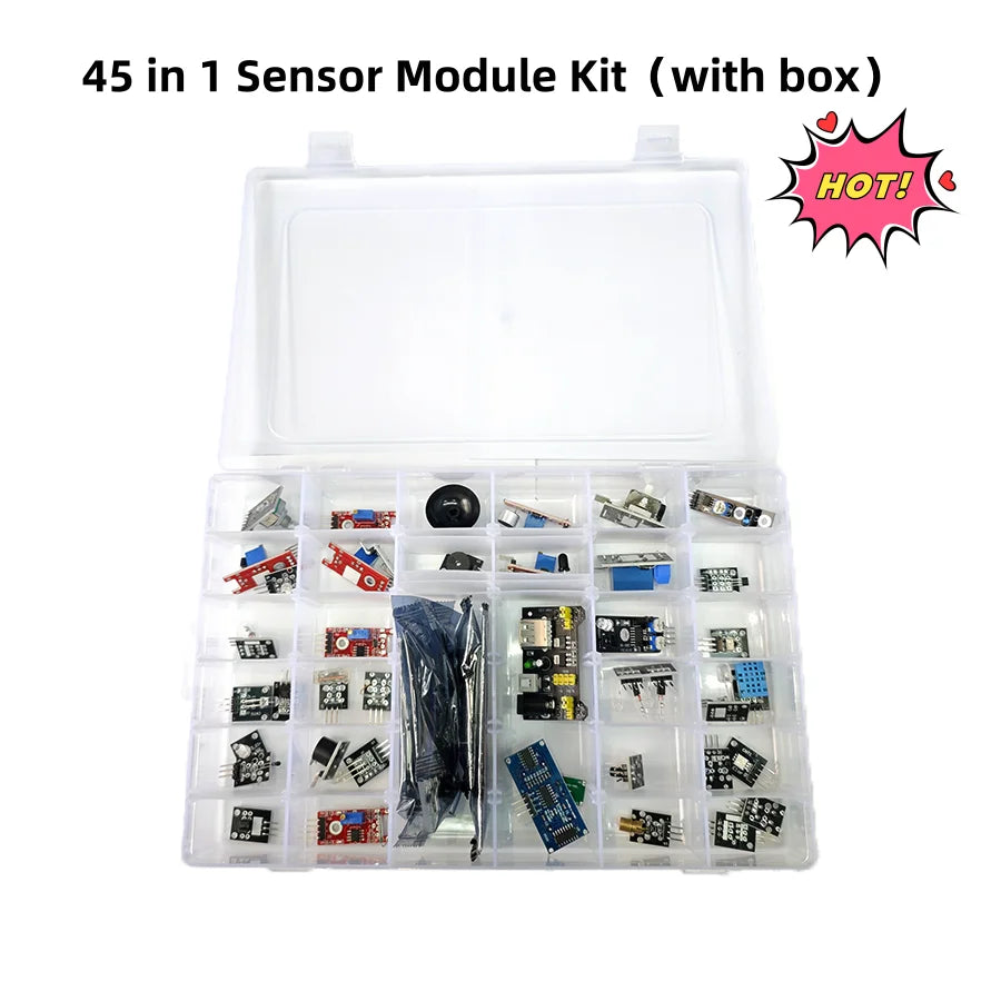 updated 45 in 1 sensor module starter kit for arduino... Electronics Sensor Modules Starter Kit ¨C Arduino and Raspberry Pi DIY ...