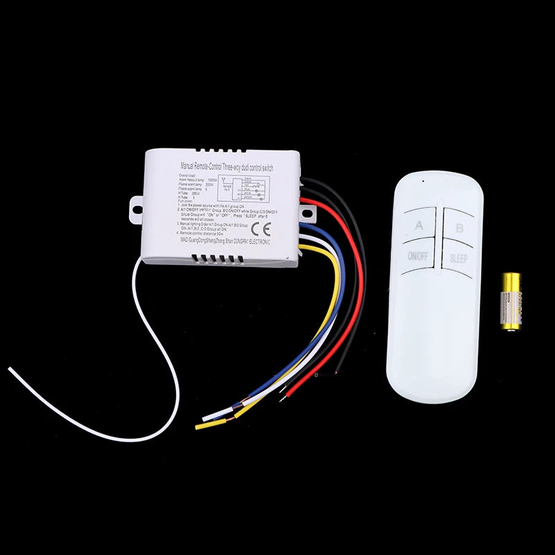 220V RF433 1/2/3/4 Ways Digital Remote Control Light Switch Wireless ON OFF Switch For Light Bulb Chandelier
