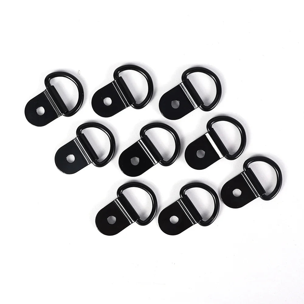 20/10pcs Stainless Steel D Shape Pull Hook Tie Down Anchors Ring Iron Cargo Tie Down Ring Car Truck Trailers RV Boat Accessories