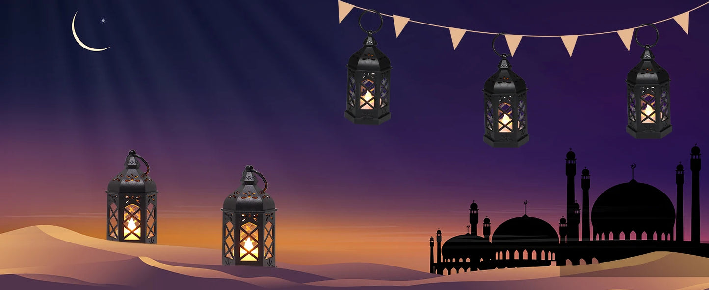 Led Electronic Candle Light Hexagonal Wind Light Portable Handheld Small Lantern Small Night Light Decorative Ornament