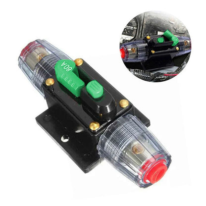 Car Boat 10A to 100A AMP Circuit Breaker Fuse Reset for 12V 24V 48V DC with Waterproof Housing and Manual Reset for Overload