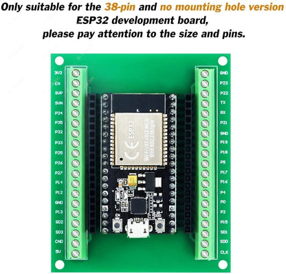ESP-WROOM-32 ESP32 Microcontroller Development Board 38-Pin Narrow GPIO Breakout Expansion Module