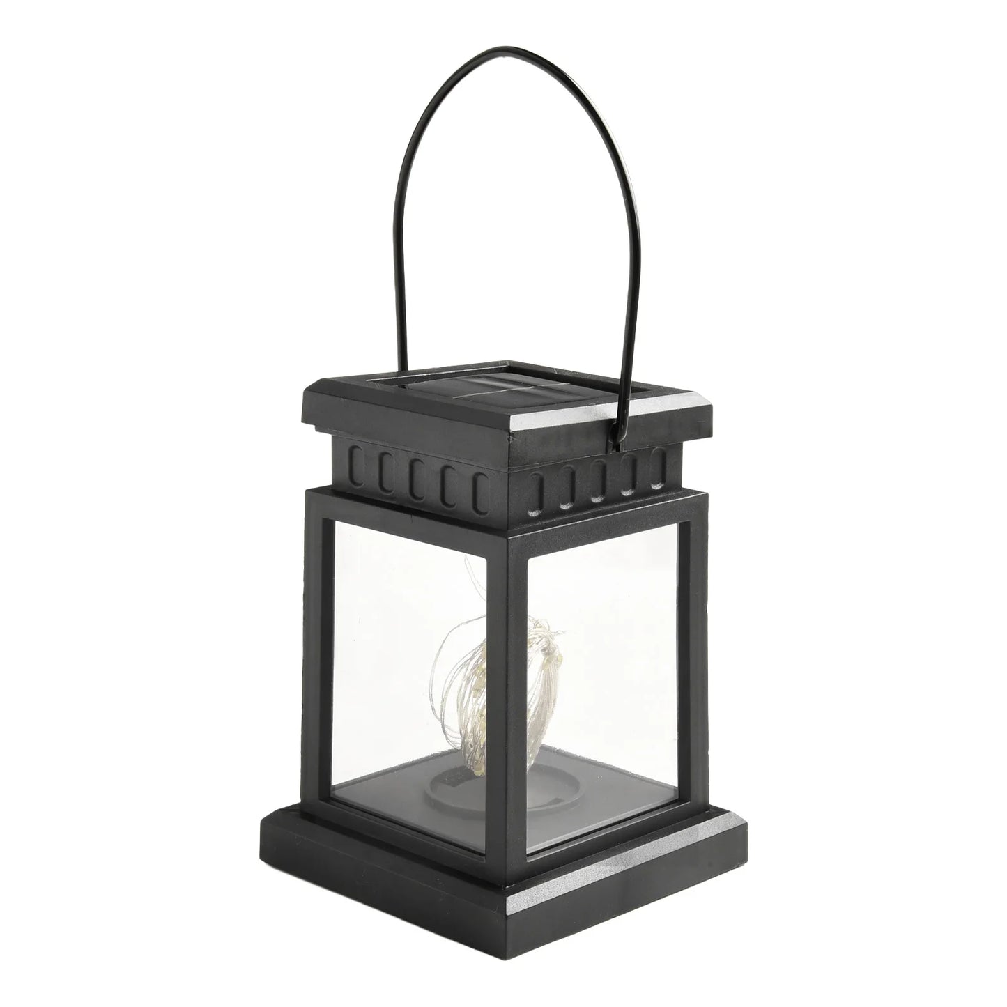 1pc LED Lantern Lamp Outdoor Garden Warm Light Waterproof Solar Powered Golden Copper Wire Hanging Lightweight