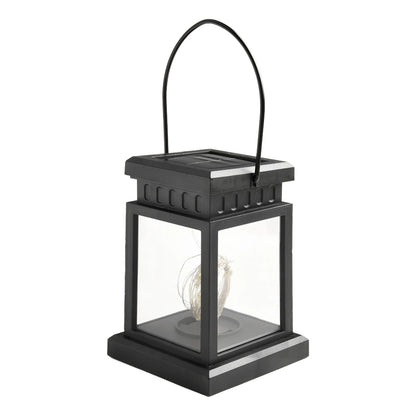 1pc LED Lantern Lamp Outdoor Garden Warm Light Waterproof Solar Powered Golden Copper Wire Hanging Lightweight