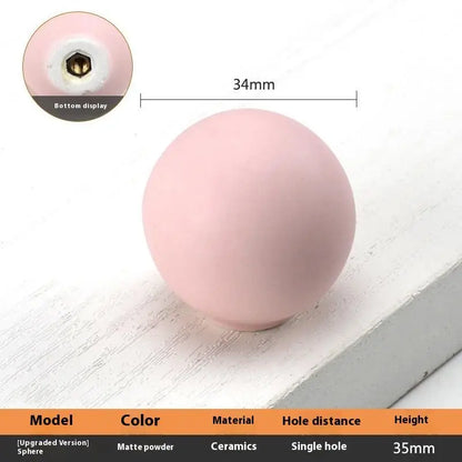 1pc Children's Furniture Handles Nordic Ceramic Children Room Cabinet Handles Macaron Colorful Round Drawer Knobs And Pulls