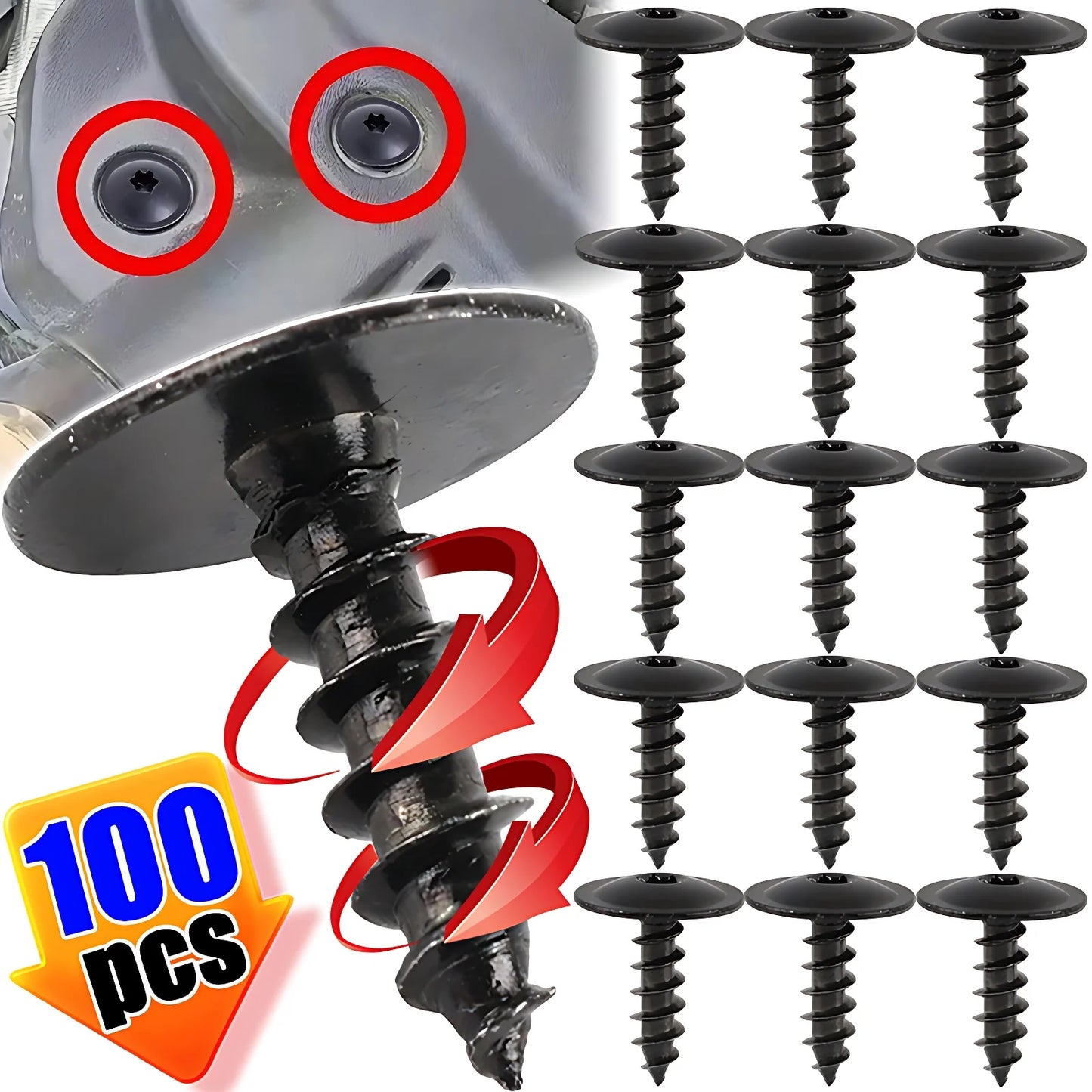 Auto Body Screws Fastener Self-Tapping Screws N90974701 Car Mudguard Wheel Arch Bumper Fasteners for Volkswagen Porsche Audi