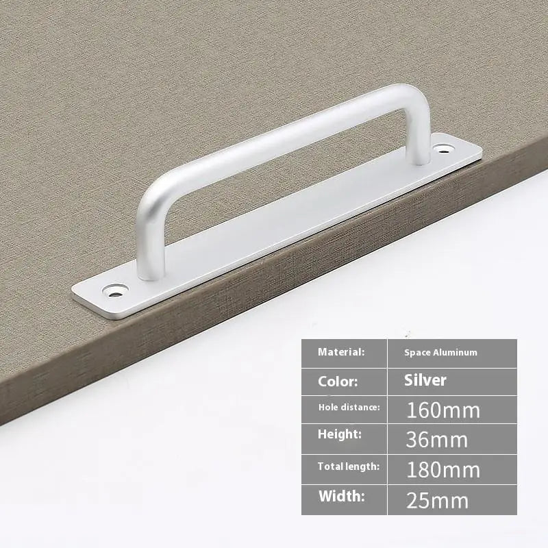 New Aluminium Alloy Punch-Free Furniture Cabinet Handle Sliding Door Pull and Flush Hardware Set for Wood Door Drawer