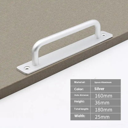 New Aluminium Alloy Punch-Free Furniture Cabinet Handle Sliding Door Pull and Flush Hardware Set for Wood Door Drawer