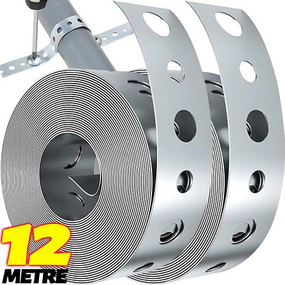 Galvanized Pipe Hanger Strap with Hole Heavy Duty Flexible Metal Strap for Pipe Support Hanging Home Renovation Hardware Tools